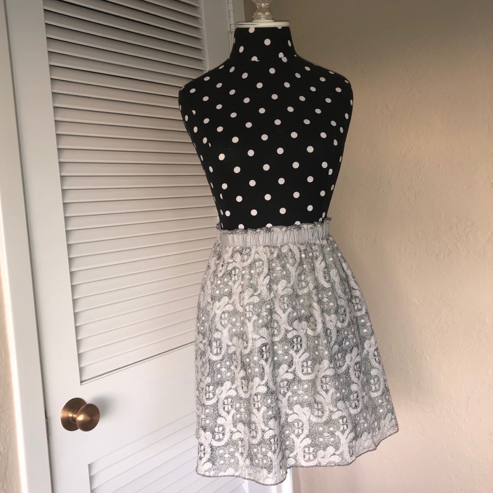 J Crew grey lace skirt